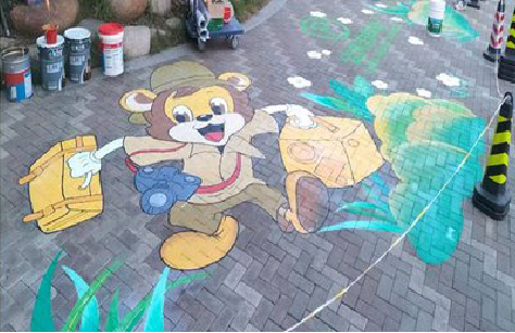  天柱夏季画地面彩绘会遇到的问题