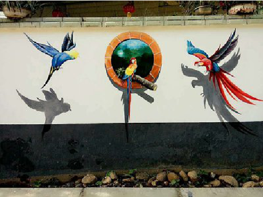  天柱视觉错位-3D墙绘设计