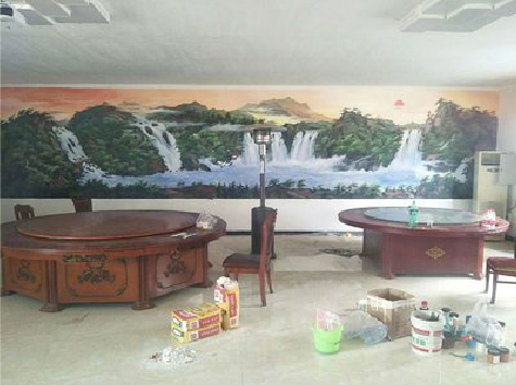  天柱墙绘-写实风景