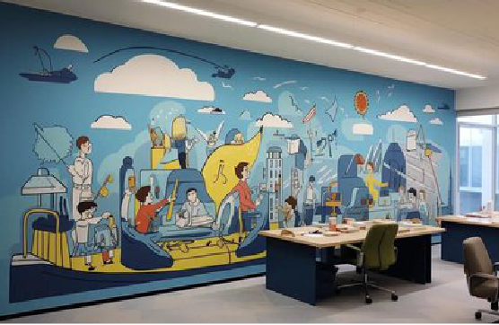  天柱办公室墙绘的特点。