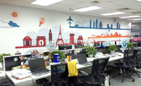  天柱教你设计办公室墙绘的方法。