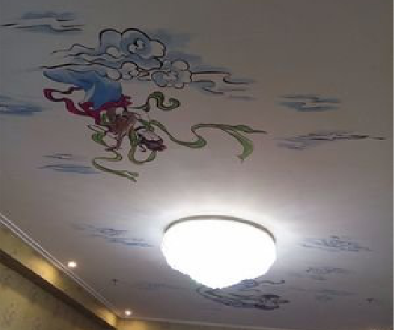  天柱如何快速绘制天花板上的手绘墙？