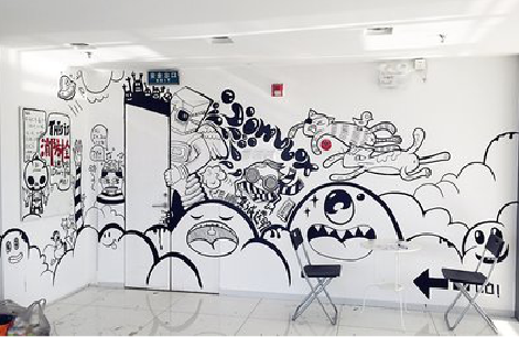  天柱手绘墙并非传统涂鸦。